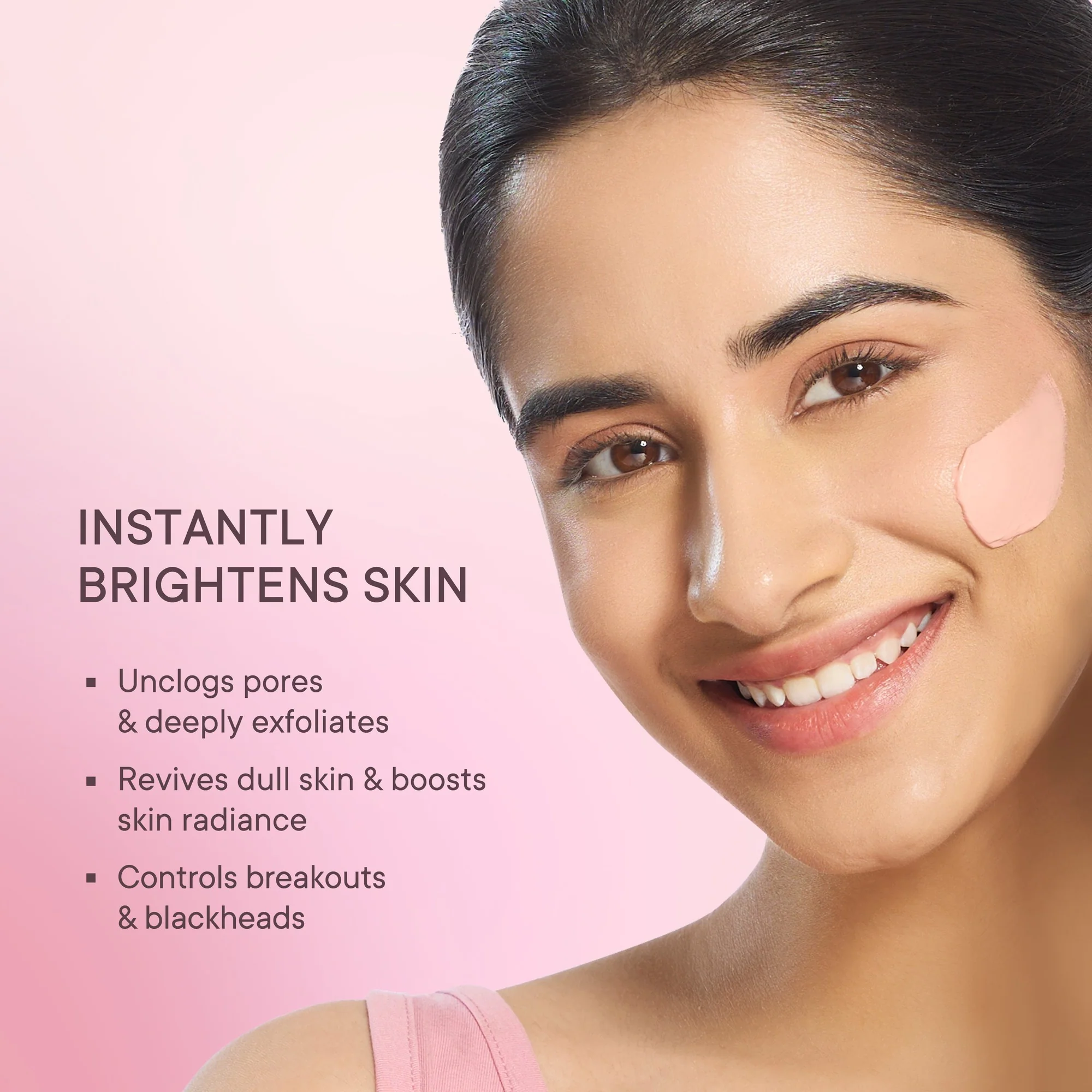 Brightening Pink Clay Mask with Cherry Blossom Radiance | De-tan & Removes Blackheads - 50 ML - Image 2