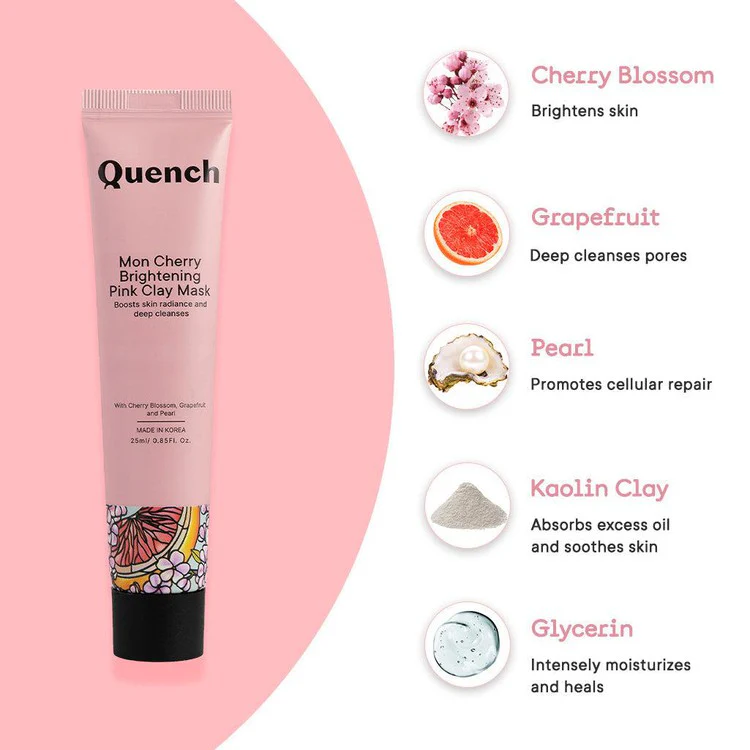 Brightening Pink Clay Mask with Cherry Blossom Radiance Mini - Pack of 2 - Image 4