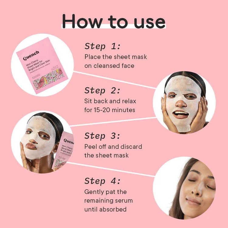 Brightening & Skin Clarifying Sheet Mask with Cherry Blossom Radiance (Pack of 3) - Image 4