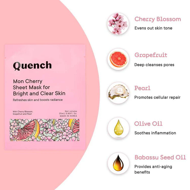 Brightening & Skin Clarifying Sheet Mask with Cherry Blossom Radiance (Pack of 3) - Image 5