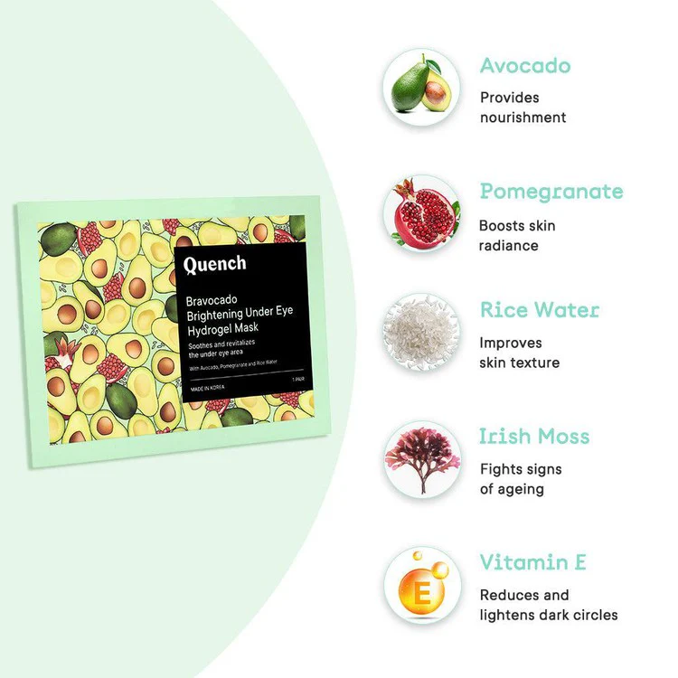 Brightening Under Eye Hydrogel Patch with Avocado Vitamins C & E (Pack of 2) - Image 4
