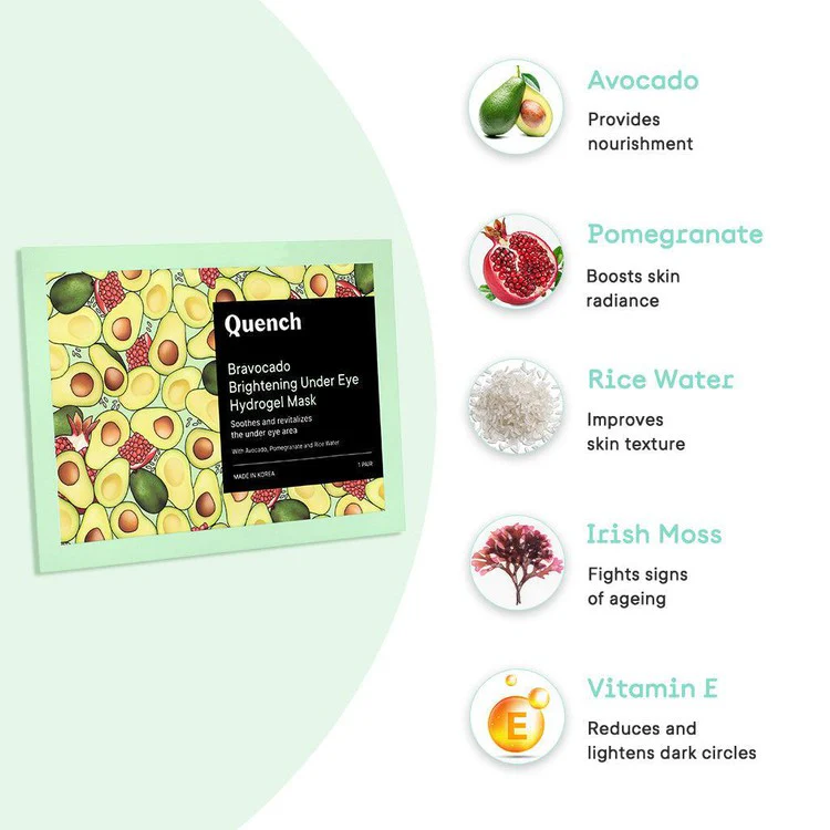 Brightening Under Eye Hydrogel Patch with Avocado Vitamins C & E (Pack of 6) - Image 3