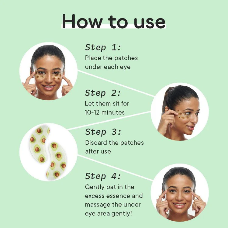 Brightening Under Eye Hydrogel Patch with Avocado Vitamins C & E (Pack of 6) - Image 4