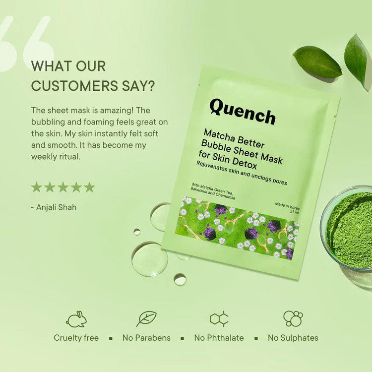 Bubble Sheet Mask with Matcha Green Tea Anti-Oxidants -21 ML - Pack Of 1 - Image 4