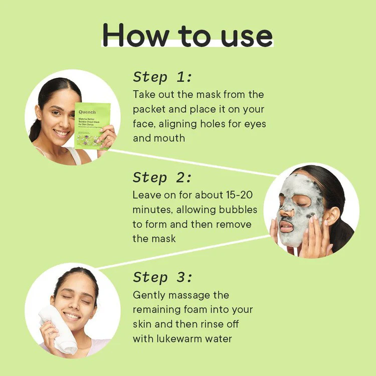 Bubble Sheet Mask with Matcha Green Tea Anti-Oxidants (Pack of 3) - Image 3