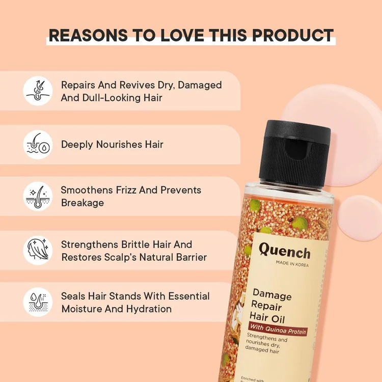 Damage Repair Hair Oil with Quinoa Protein- 100ml - Image 3