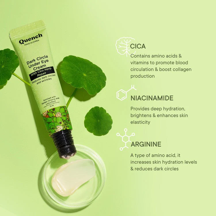 Dark Circle Under Eye Cream with Cica Herb Repair With Cooling Massage Roller- 15 ML - Image 3