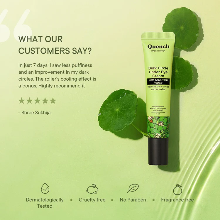 Dark Circle Under Eye Cream with Cica Herb Repair With Cooling Massage Roller- 15 ML - Image 5