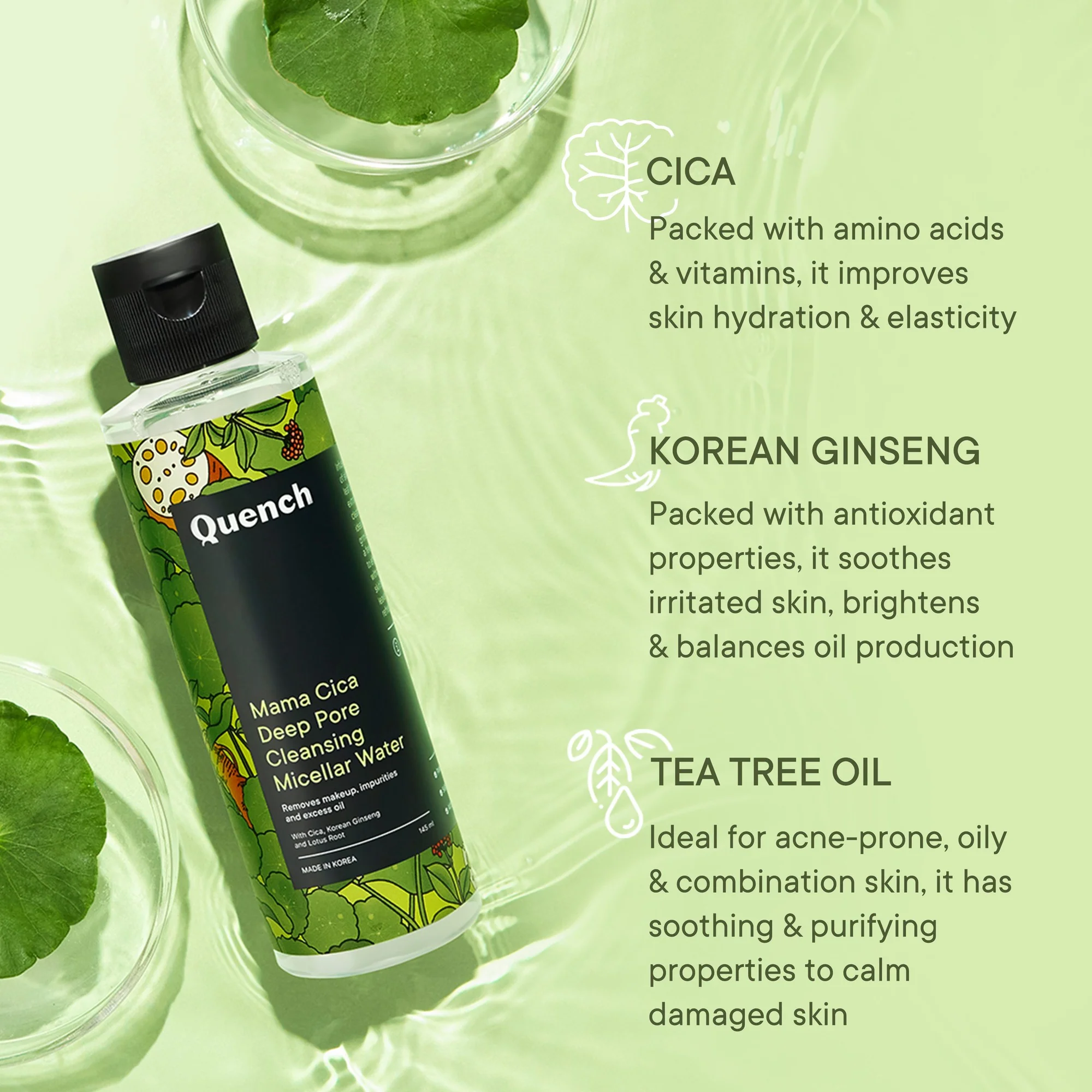 Deep Pore Cleansing Micellar Water with Cica Herb Repair (Pack of 2) - Image 3