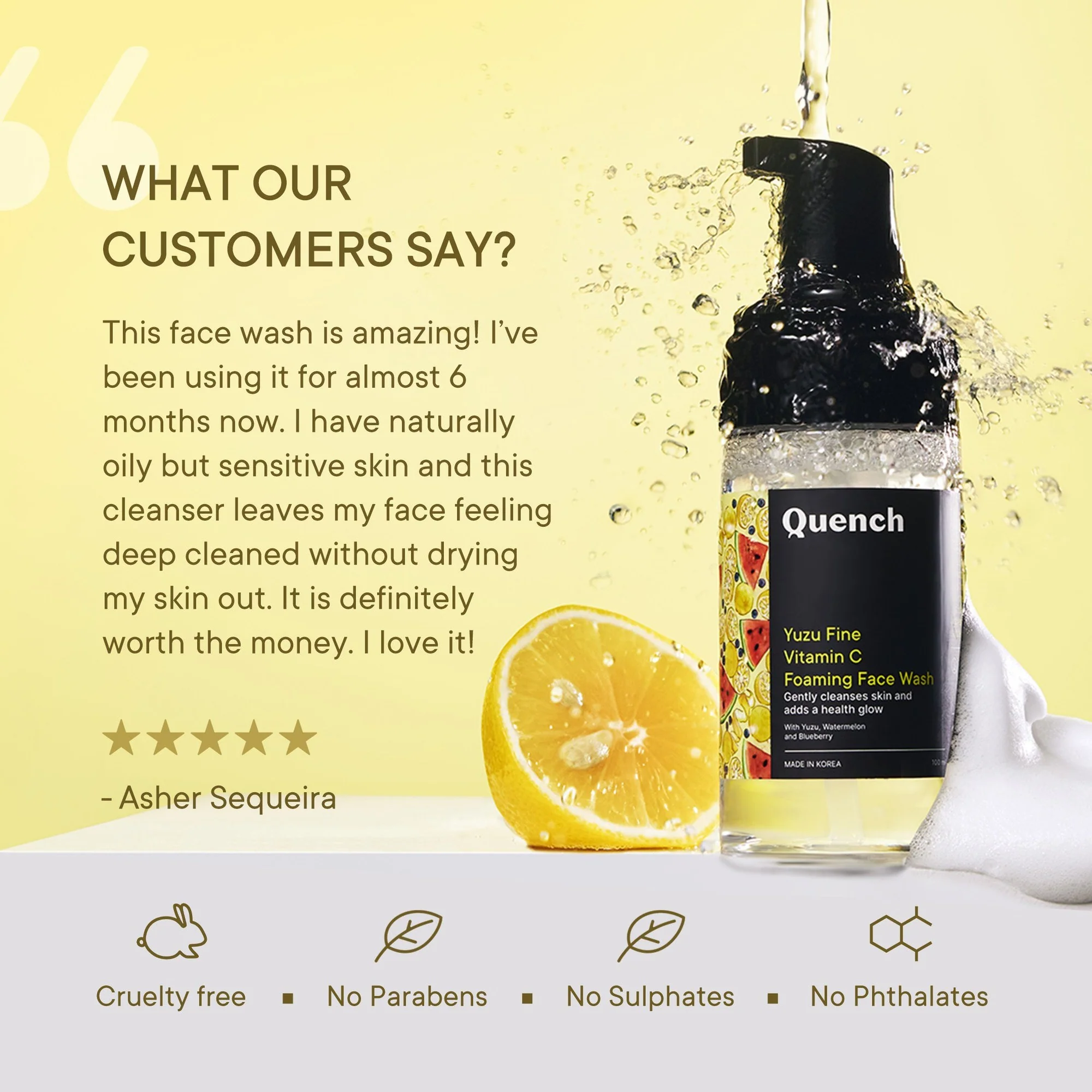 Foaming Face Wash with Yuzu Vitamin C - 100 ML - Image 5