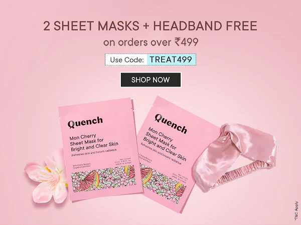 Get 2 Mon Cherry Sheet Masks + Pink Satin Headband Free on orders over Rs. 499