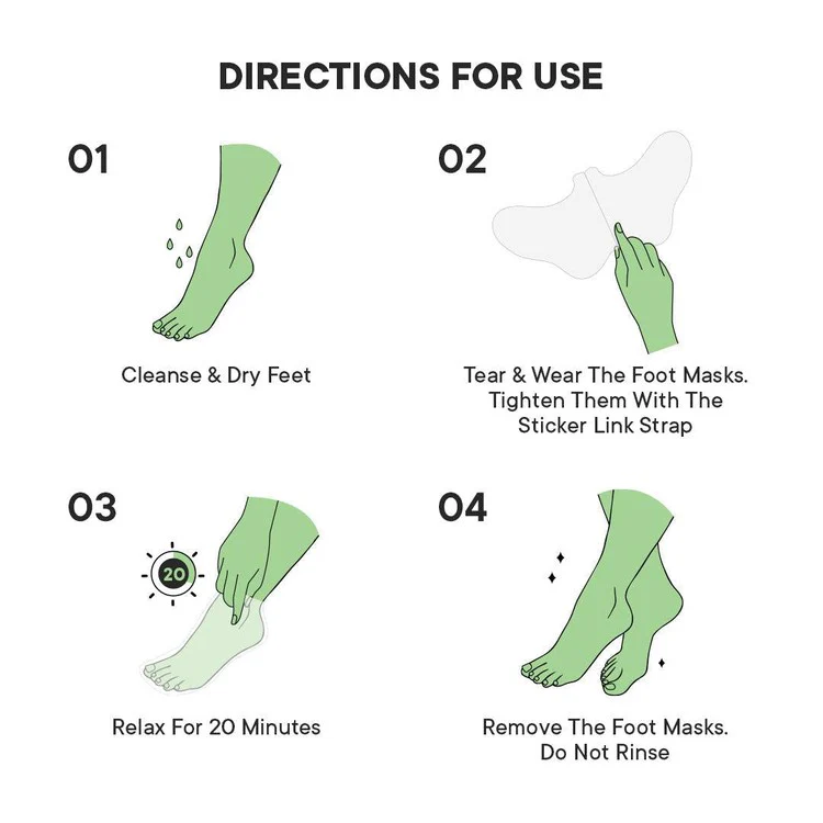 Pedicure Foot Mask with Matcha Green Tea (Pack of 3) - Image 6
