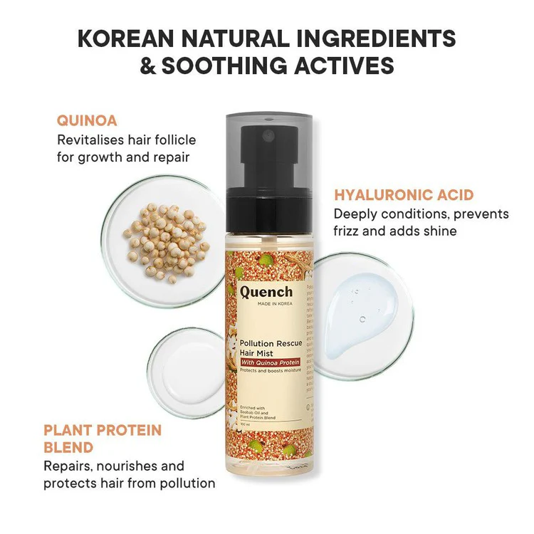 Pollution Rescue Hair Mist with Quinoa Protein - 100ml - Image 4