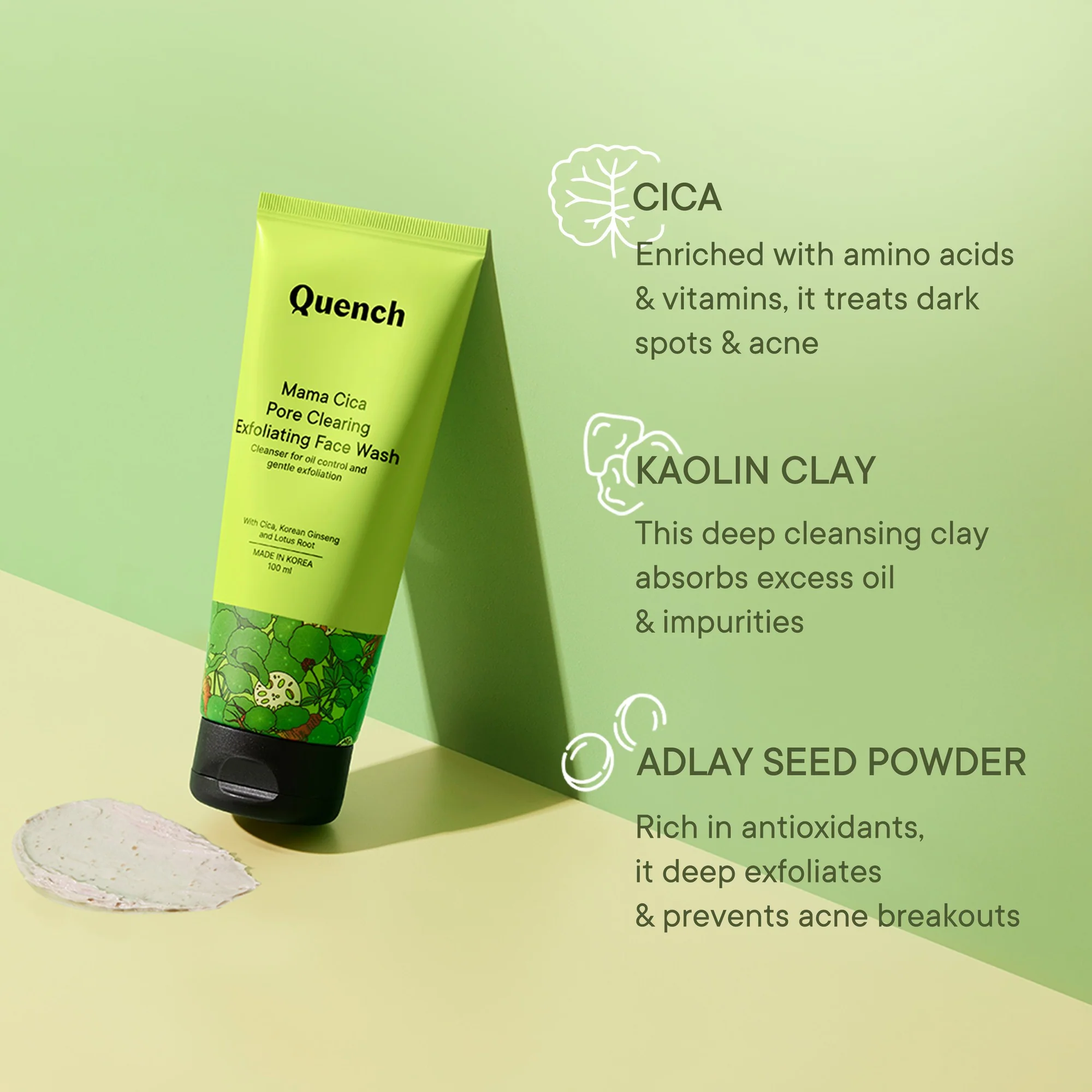 Pore Clearing Exfoliating Face Wash with Cica Herb Repair - 100 ML - Image 3