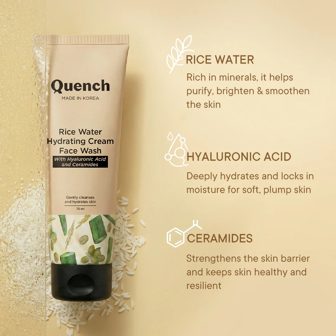 Quench Rice Water Hydrating Cream Face Wash - Image 3