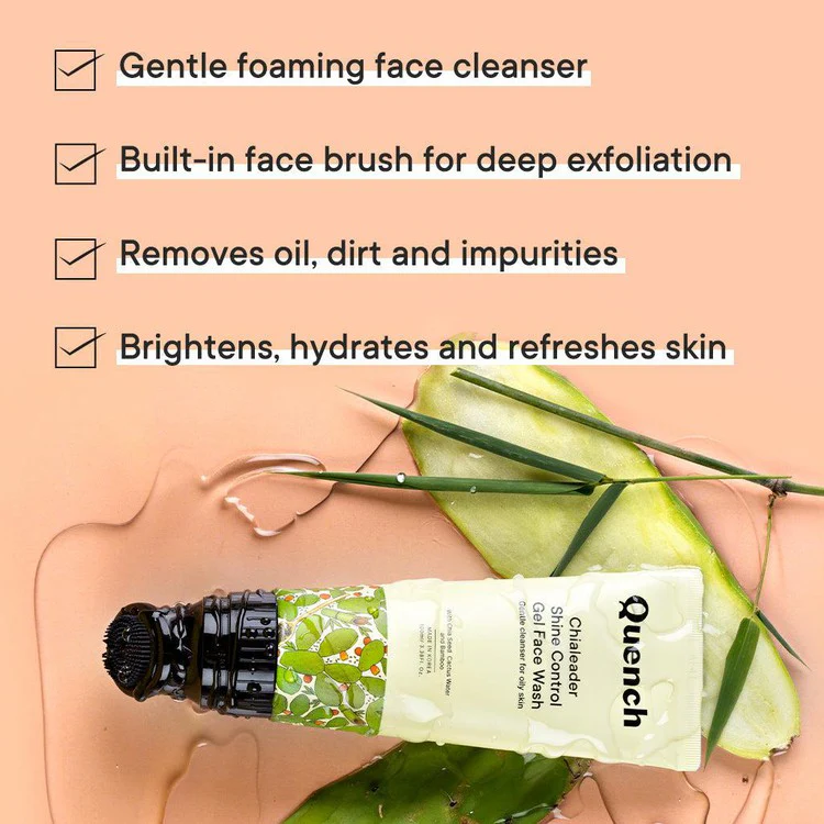 Shine Control Gel Face Wash With Built-in Brush for Deep Cleansing - 100 ML - Free - Image 3