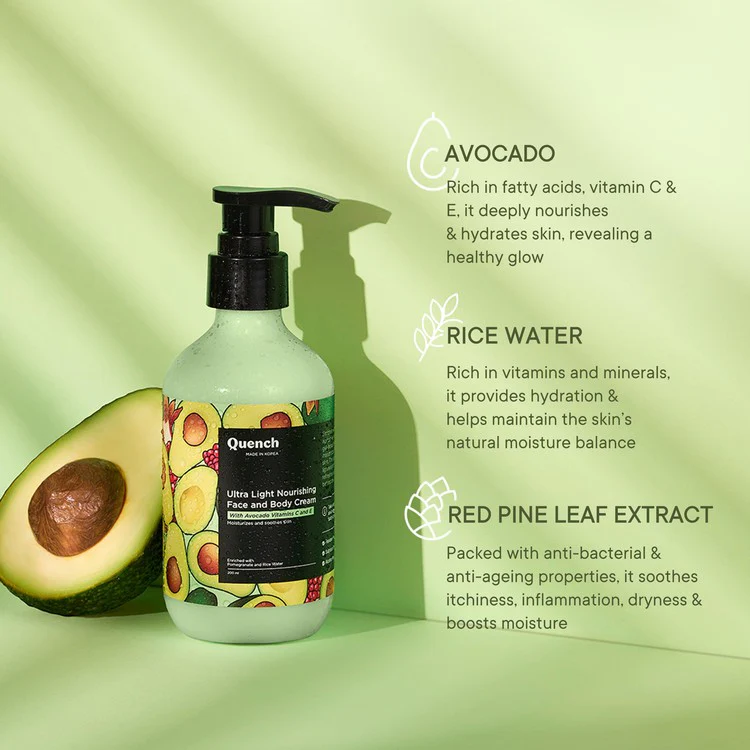 Ultra Light Nourishing Face and Body Cream with Avocado Vitamins C & E - 200 ML - Image 3
