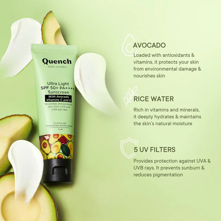 Ultra Light SPF 50+ PA++++ Sunscreen with Avocado Vitamins C & E - 50 ML - Pack Of 1 - Image 4